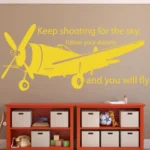 מדבקת קיר מטוס תמשיך ... | StickDecor