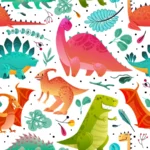 דינוזאורים צבעוניים | StickDecor