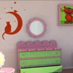 חתול על הירח | StickDecor