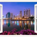 3D window romantic city | StickDecor