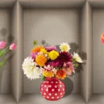 מדבקות נישה טוליפים וזר פרחים | StickDecor