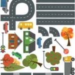 כבישים ומכוניות לדלת | StickDecor