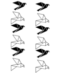 מדבקות ציפורי אוריגמי בשני צבעים | StickDecor