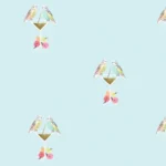 טפט תוכי וקוקטייל בגווני תכלת | StickDecor