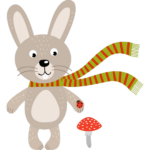 ארנבון חמוד עם חיפושית | StickDecor
