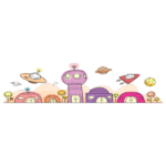 מדבקה | איור עיר עתידנית | StickDecor