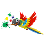 מדבקה | תוכי עם מכחול | StickDecor