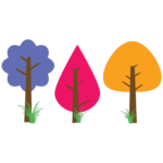 יער עם עצים צבעוניים | StickDecor