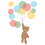 דובון מתוק ובלונים | StickDecor
