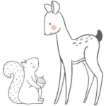 צבי וסנאי | StickDecor