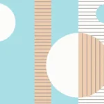 עיגולים ופסים חום תכלת | StickDecor