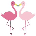 זוג פלמינגו חמודים | StickDecor