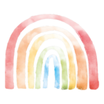 קשת בענן צבעי מים | StickDecor