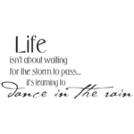 ...Life is not about waiting for the storms | StickDecor