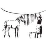 אומנות BANKSY ניכוי פסי זברה | StickDecor