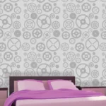 טפט גלגלי שיניים באפור | StickDecor