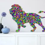 אריה צבעוני מעוצב | StickDecor