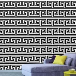 טפט קיר - יוון בשחור לבן | StickDecor
