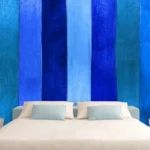 טפט לחדר שינה בסגנון עץ עתיק כחול | StickDecor
