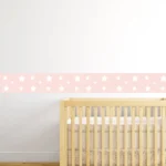 בורדר כוכבים ורודים לחדרי תינוקות | StickDecor