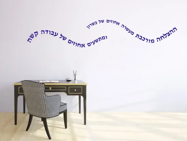 מדבקת קיר של משפט הצלחה לבתי ספר
