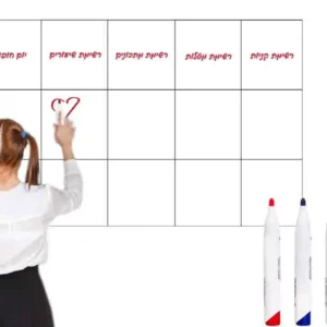 מדבקה לבנה מחיקה + טושים מחיקים