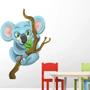 מדבקת קואלה על גזע עץ לחדרי ילדים