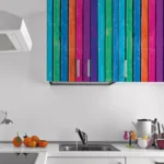 מדבקת טפט לעץ בדמוי דיקטים צבעוניים | StickDecor