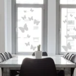מדבקהת פרפרים חלבית לזכוכית | StickDecor