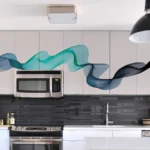 טפט גל אפור כחול ירוק | StickDecor