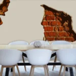 חלקי בריקים חומים לקיר הבית | StickDecor
