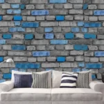 בריקים עם נגיעות מכחול כחולות | StickDecor