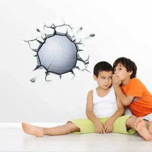 מדבקת חור בקיר וכדור יד