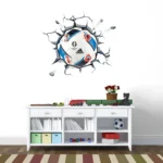 מדבקת חור בקיר עם כדור מיוחד של יורו 2016 | StickDecor