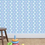 טפט תכלת עם משלשים | StickDecor