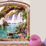 שער עם חד קרן ופיות | StickDecor