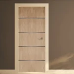 דלת פסי ניקל חום בהיר | StickDecor