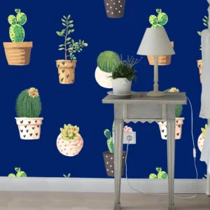 קקטוסים על רקע כחול כהה