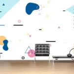 צורות צבעוניות על רקע לבן | StickDecor