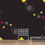 צורות צבעוניות על רקע שחור | StickDecor