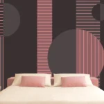 עיגולים ופסים בגווני חום ורוד | StickDecor