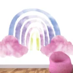 קשת ועננים ורודים | StickDecor