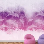 דולפינים מאויירים בגווני ורוד סגול | StickDecor