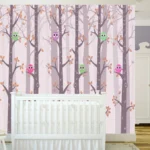יער וינשופים קטנים צבעוניים | StickDecor