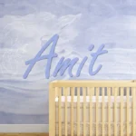 טפט כחול עדין ושם פרטי | StickDecor