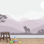 ספארי אריות בגווני ורוד עדין | StickDecor