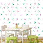 משולשים בצבעי מים ורוד ירוק