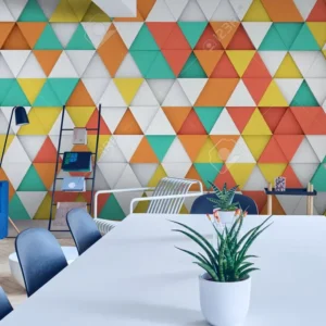 משולשים צבעוניים תלת מימדיים