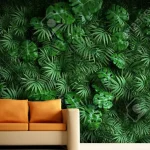 עלי יער ירוקים מעוצבים תלת מימדיים