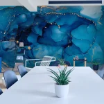 טקסטורת שיש יוקרתי בגווני זהב וכחול
